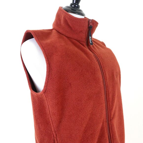 Woolrich Mens S Full Zip Fleece Vest Sweater Brick Burnt Orange - Picture 6 of 10